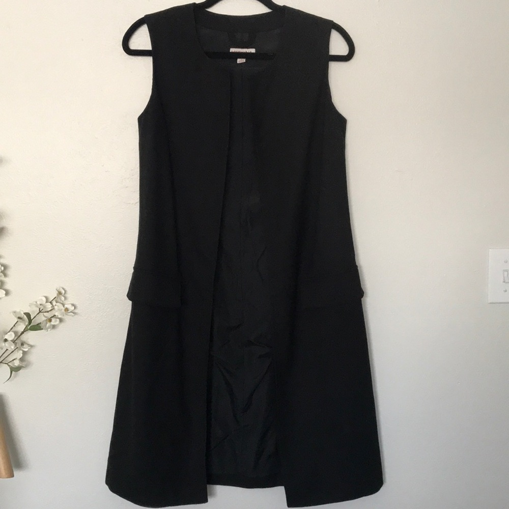 Black knee length vest